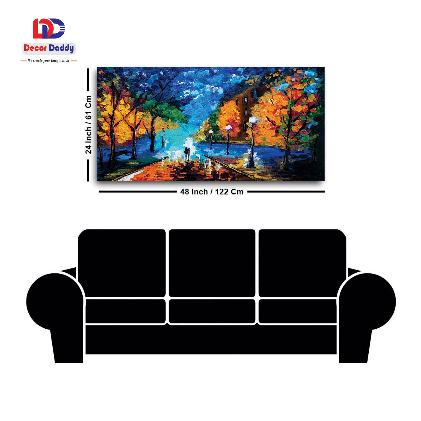 Classic Couple in Rainy Day Premium Canvas Painting decorative masterpiece for home decor